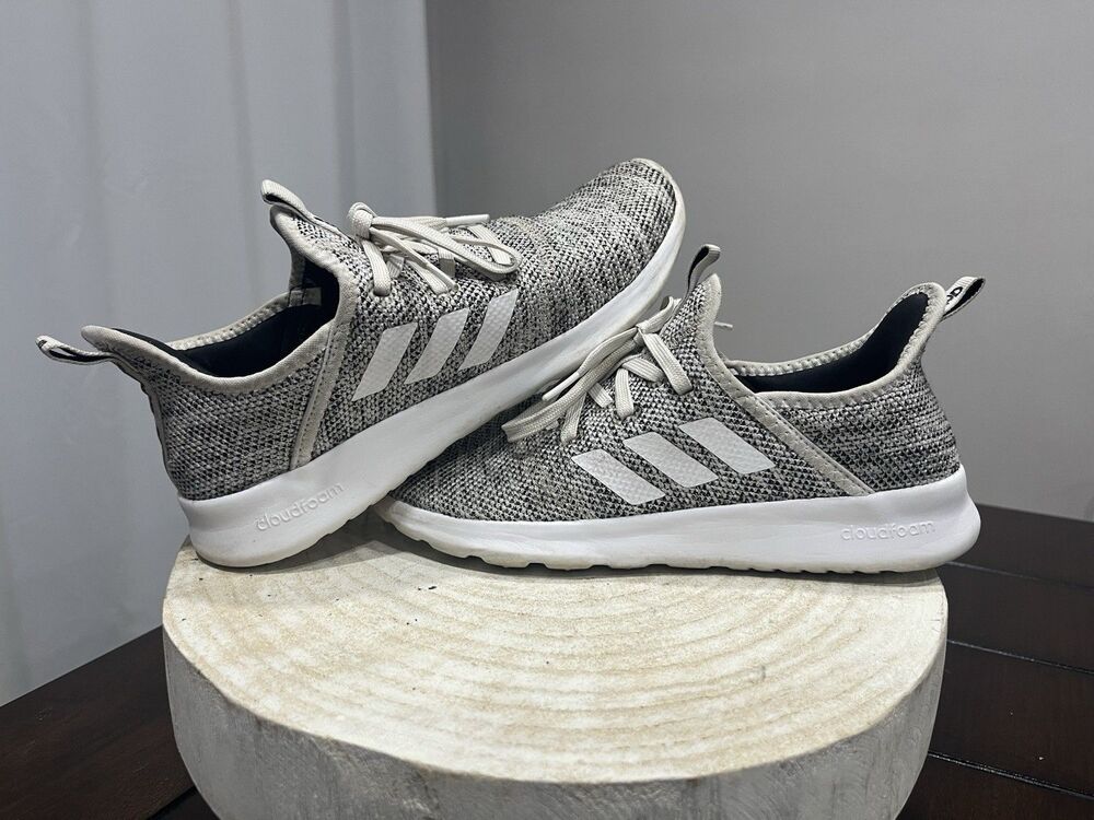 Adidas Women's Cloudfoam Pure Running Shoes Gray White Sneakers Size 7 DB0695
